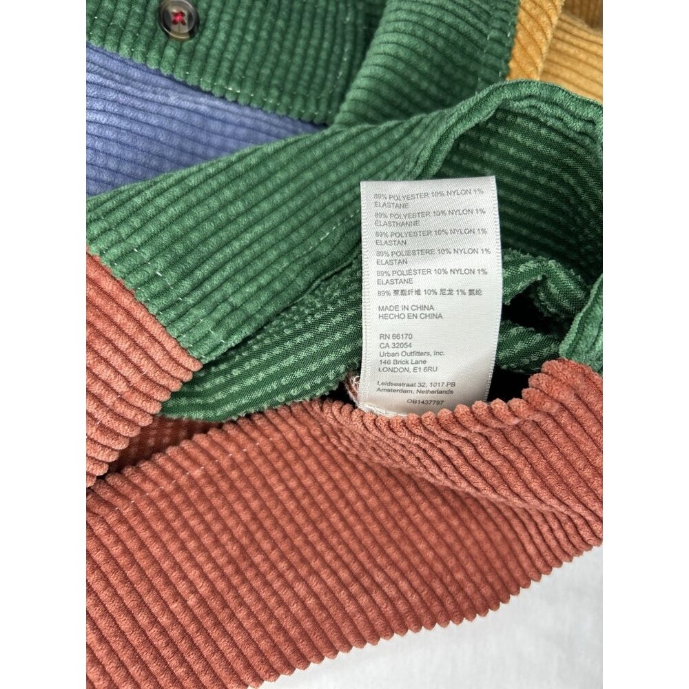 BDG UO Charley Corduroy Colorblock Cropped Top Size XS Boxy Button Oversized - Picture 6 of 14